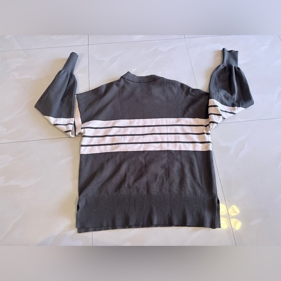 Black and White Women's Sweater Cardigan - Picture 4 of 8